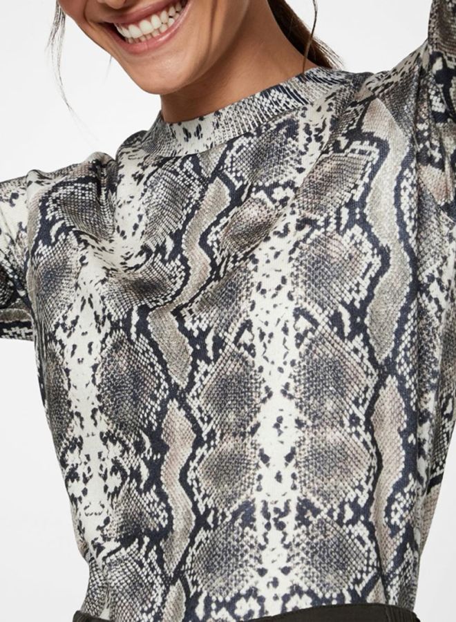 Snakeskin Patterned Top Snow White - v1595227414/N30903591V_4