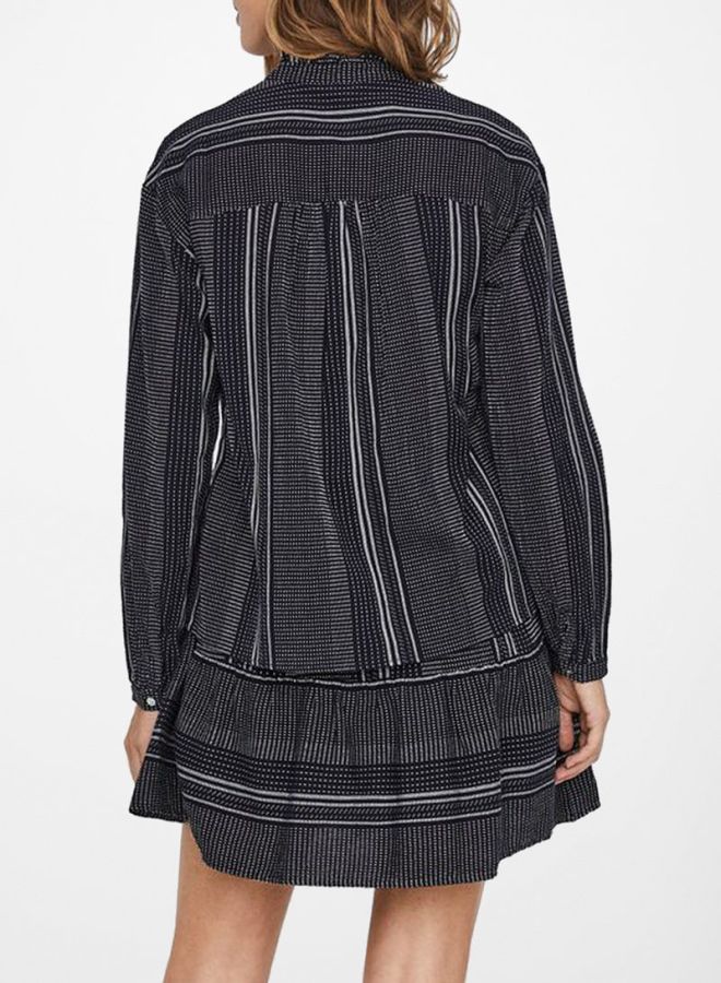 VERO MODA - Striped Long Sleeves Top Navy/White - Image 1