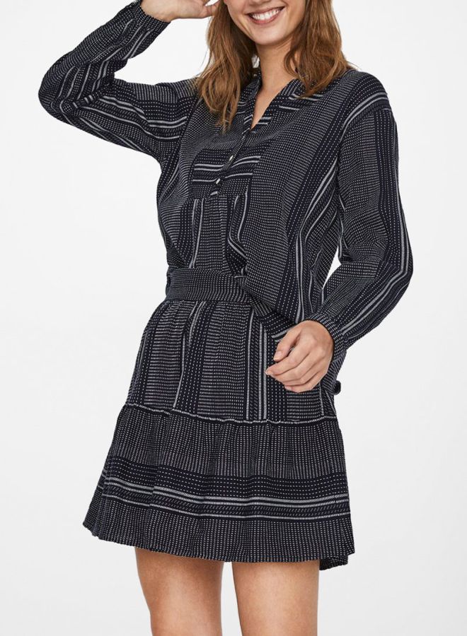 VERO MODA - Striped Long Sleeves Top Navy/White - Image 1