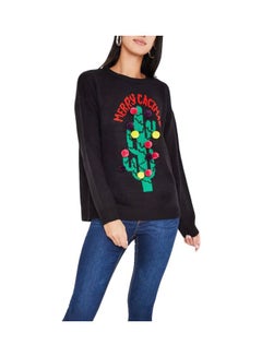 BRAVE SOUL Pom Pom Sweater Black Multi  - Image 1