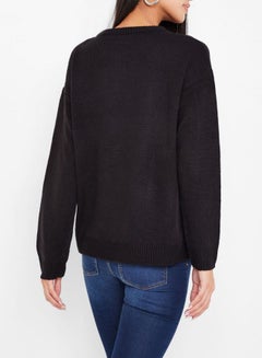 BRAVE SOUL Pom Pom Sweater Black Multi  - Image 2
