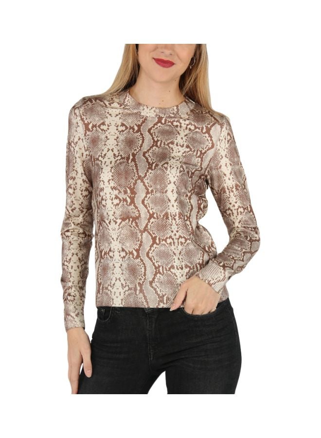 فيرو مودا بلوزة بنقشة جلد ثعبان ميركات - Image 1