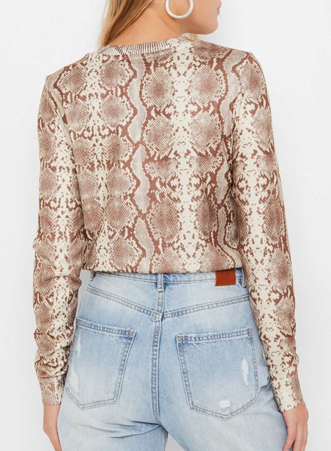 فيرو مودا بلوزة بنقشة جلد ثعبان ميركات - Image 2