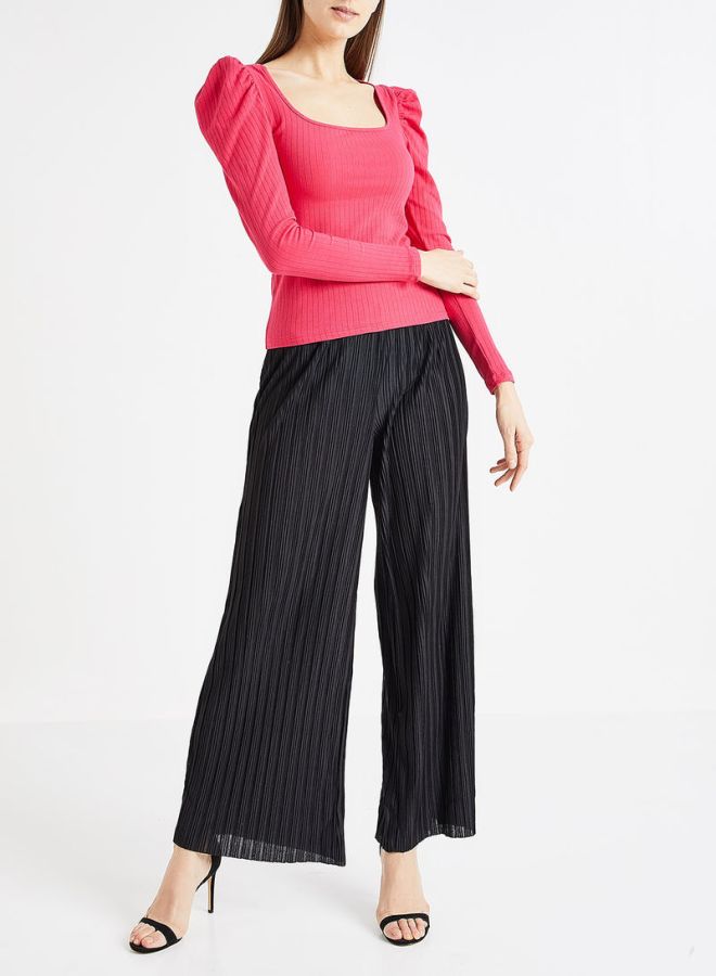 VERO MODA - Square Neck Ribbed Top Pink - Image 1
