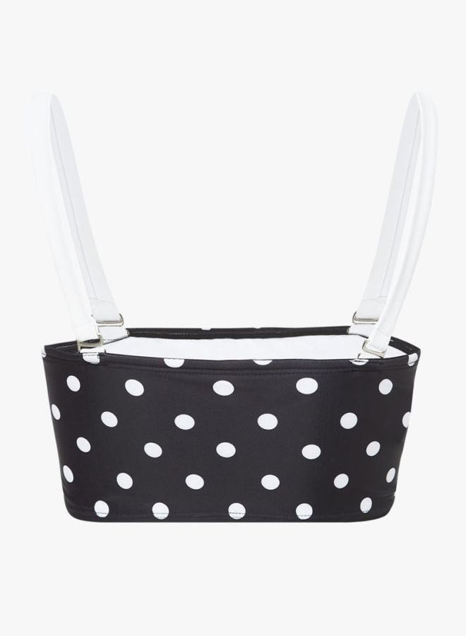 VERO MODA Bandeau Bikini Top Black/White - Image 2