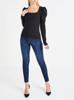 Square Neck Ribbed Top Black - v1595227502/N35025363V_3