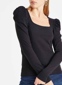 Square Neck Ribbed Top Black - v1595227504/N35025363V_4