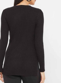 VERO MODA Elis Ribbed Sweater Black  - Image 2