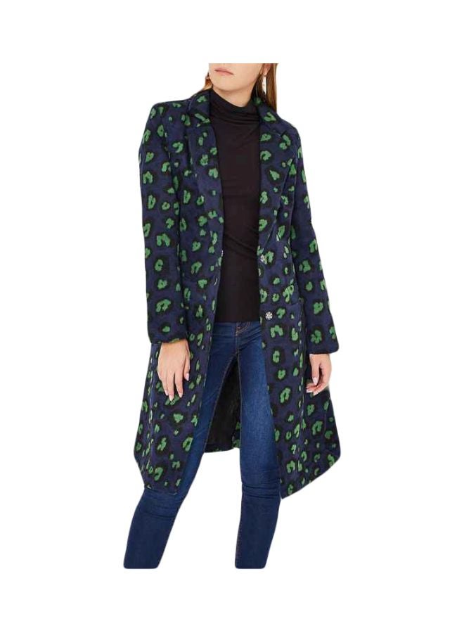 BRAVE SOUL Edie Abstract Leopard Printed Jacket Blue/Green  - Image 1