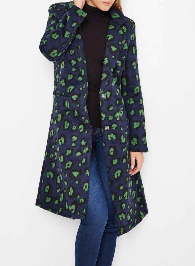 BRAVE SOUL Edie Abstract Leopard Printed Jacket Blue/Green  - Image 3