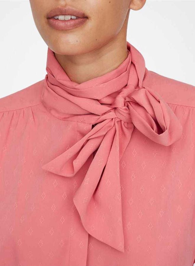 فيرو مودا توب بربطة ياقة وأزرار وردي - Image 4