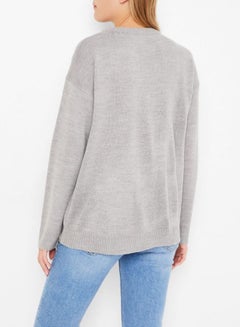 BRAVE SOUL Pom Pom Sweater Grey Multi  - Image 2
