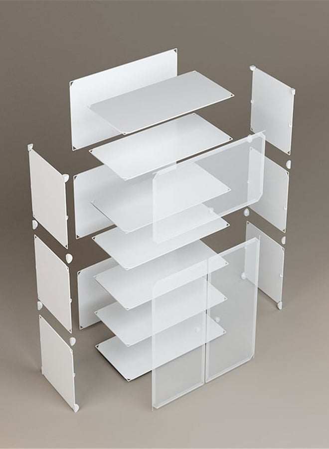 Shoe Rack Plastic Cupboard White - Image 4