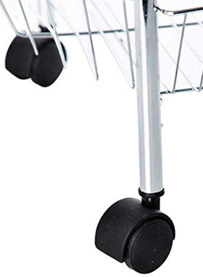 Feelings 4-Tier Fruit And Vegetable Storage Trolley Cart Silver/Black 95x48x26cm  - Image 5
