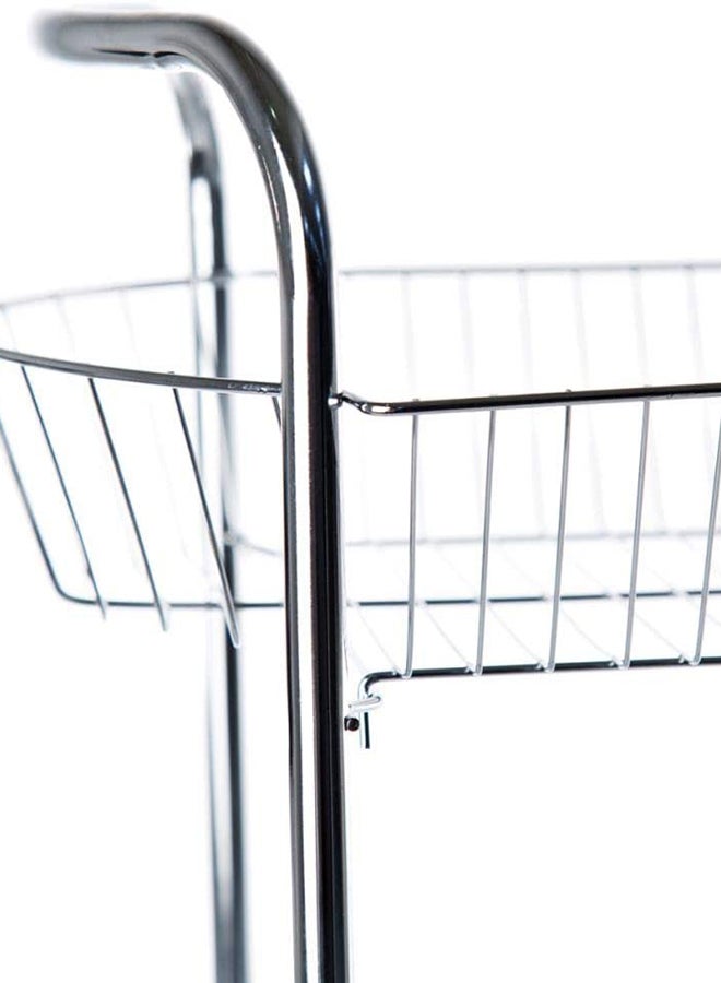 Feelings 4-Tier Fruit And Vegetable Storage Trolley Cart Silver/Black 95x48x26cm  - Image 4