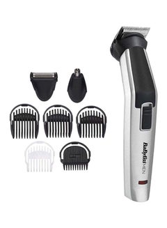 babyliss 8-In-1 Multi-Trimmer | Easy-To-Use Design | Titanium Blades For Precise Cutting | Cordless Operation  | 60 Mins of Runtime | Washable Cutting Heads MT726SDE Silver/Black/White  - Image 1
