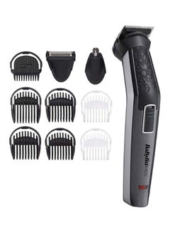 babyliss Carbon Titanium 10-in-1 Multi Trimmer For Men | 200 grams Lightweight Design | High Power 60 Minutes Cordless Use | Attachments For Multiple Body Hair Trim & Washable Heads | MT727SDE Grey/Black  - Image 1