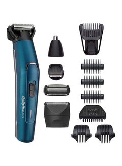 babyliss Men Japanese Steel 12-In-1 Multi Trimmer, 100% Waterproof And Fast Charge Grooming Kit, All-In-One Effortless Hair Trimmer For Nose/Ear/Body, Heavy Duty 120 Mins Runtime - MT890SDE, Blue Blue/Black  - Image 1