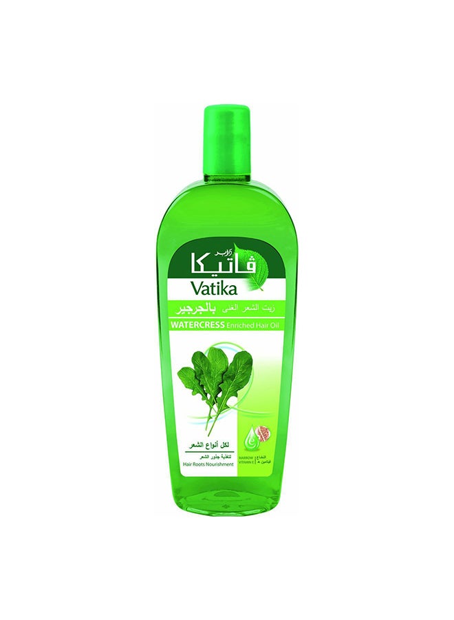 Dabur Vatika Naturals Watercress Enriched Hair Oil 180 ml + 10% OFF| Marrow & Vitamin E | Hair Roots Nourishment for all Hair Types 180.0ml  - Image 1