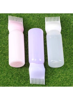 Generic 3 Piece Hair Dye Applicator Bottle With Brush White/Purple/Pink 17x4.5cm  - Image 2