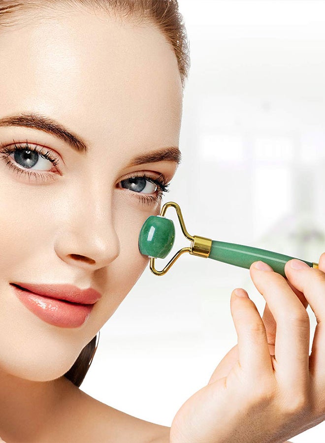 بكرة دوارة للوجه من حجر اليشم لمكافحة علامات التقدم في السن أخضر 150جرام - Image 3