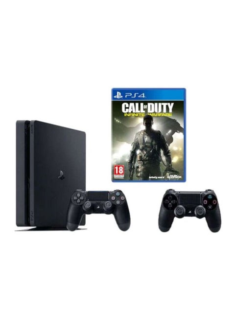 PlayStation 4 Slim 1TB Console With 2 DUALSHOCK 4 Wireless Controller For PlayStation 4 And Call Of Duty: Infinity Warfare