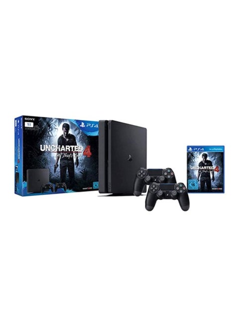 PlayStation 4 Slim 1TB Console With 2 DUALSHOCK 4 Controller And 1 Game