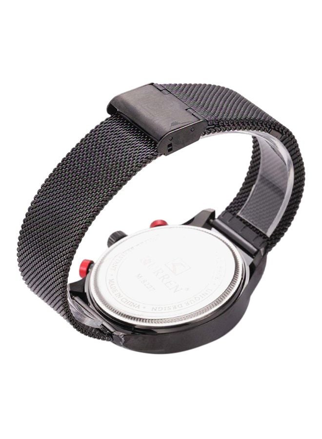 كارين ساعة يد بعقارب وسوار من الإستانلس ستيل طراز W- 8227-B - مقاس 44 مم - لون أسود للرجال - Image 2