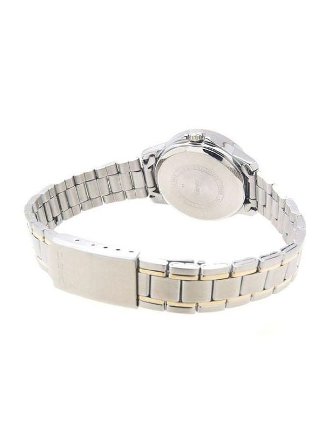 كاسيو ساعة يد رسمية بعقارب وسوار من الإستانلس ستيل طراز LTP-V004SG-9A - قياس 35 مم - فضي/ذهبي للنساء - Image 2