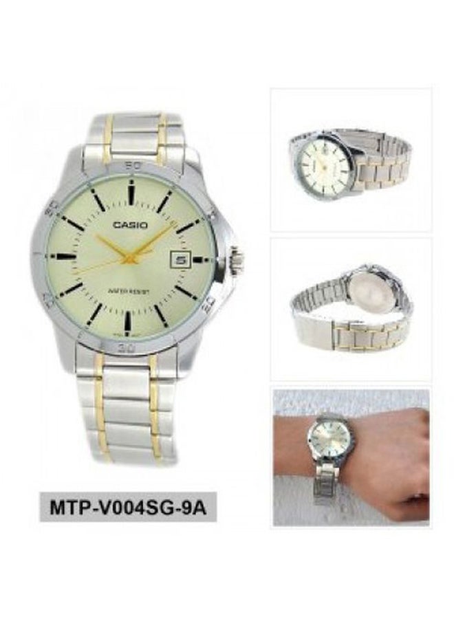 كاسيو ساعة يد رسمية بعقارب وسوار من الإستانلس ستيل طراز LTP-V004SG-9A - قياس 35 مم - فضي/ذهبي للنساء - Image 4