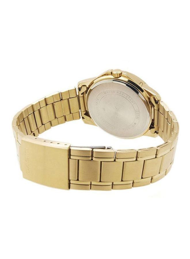 كاسيو ساعة يد دريس بعقارب ومقاومة للماء طراز MTP-V004G-9B - 47 مم - ذهبي للرجال - Image 2