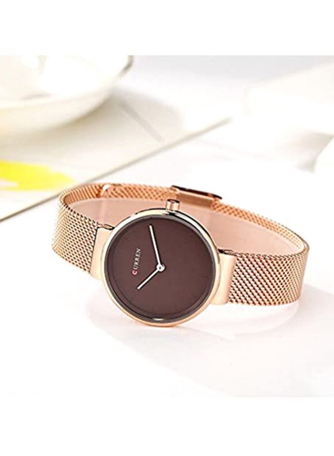 CURREN - Women's Water Resistant Analog Watch 9016 - 30 mm - Rose Gold - Image 1