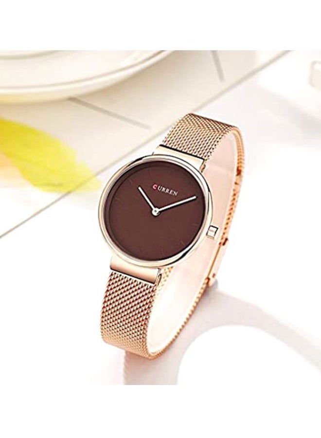 CURREN - Women's Water Resistant Analog Watch 9016 - 30 mm - Rose Gold - Image 1