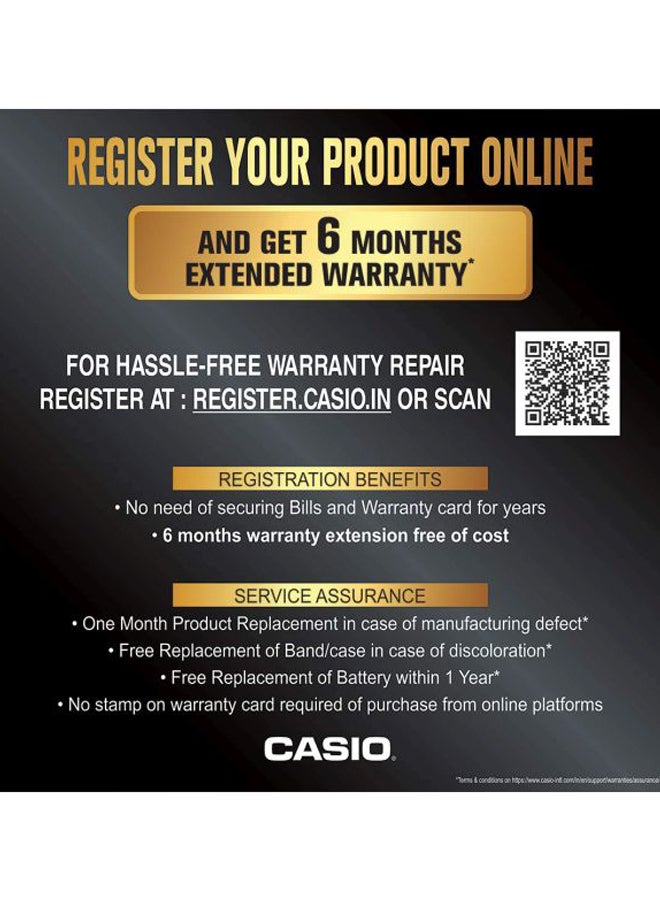 CASIO Men's Water Resistant Analog Watch MTP-V006L-1B - 38 mm - Black - Image 4