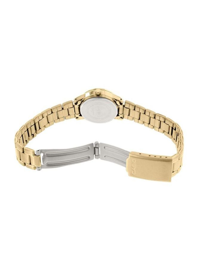 CASIO Women's Edifice Water Resistant Analog Watch LTP-V002G-1B - 31 mm - Gold - Image 2