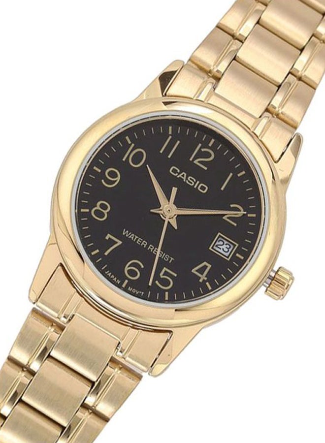 CASIO Women's Edifice Water Resistant Analog Watch LTP-V002G-1B - 31 mm - Gold - Image 4