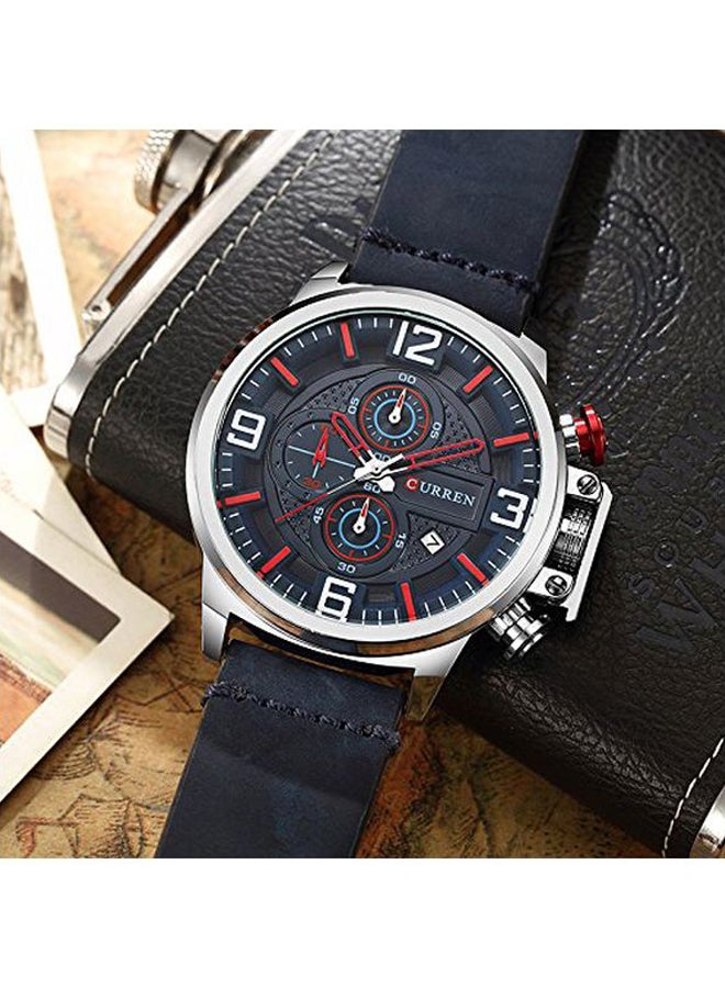 CURREN - Boys' Leather Analog Wrist Watch WT-CU-8278-BL - 48 mm -Blue - Image 1
