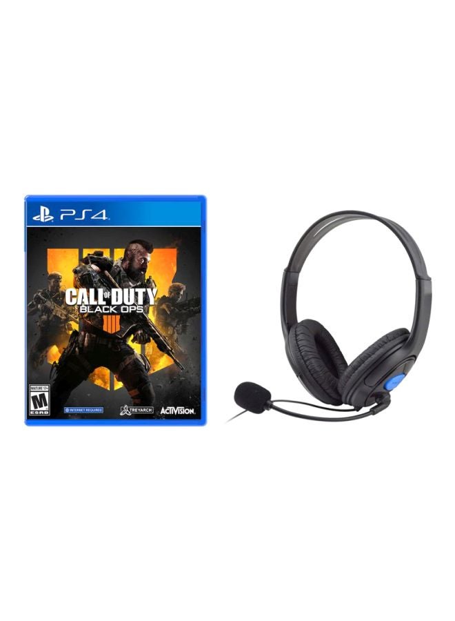 Activision Call Of Duty: Black Ops 4 + Gaming Headphones  (Intl Version) - Action & Shooter - PlayStation 4 (PS4)  - Image 1