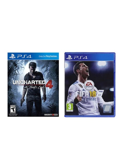 Uncharted 4: A Thief's End + FIFA 18 (Intl Version) - PlayStation 4 (PS4)