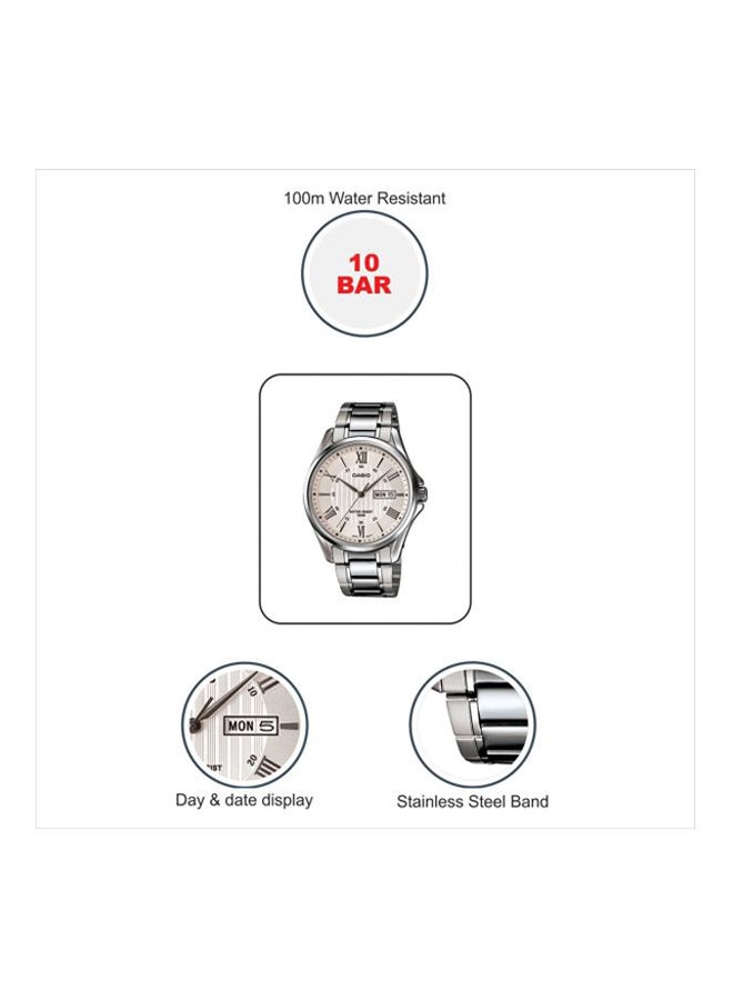 CASIO - Men's Stainless Steel Analog Watch MTP-1384D-7AVDF - 47 mm - Silver - Image 1