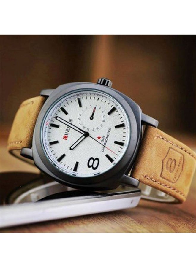 كارين طقم ساعات يد بعقارب مقاومة للماء بسوار من الجلد مكون من قطعتين طراز 8139 للرجال - Image 3