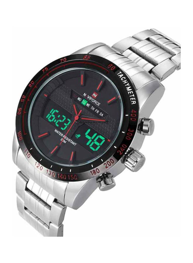 NAVIFORCE Men's Water Resistant Analog/Digital Stainless Steel Watch 9024  - Image 3