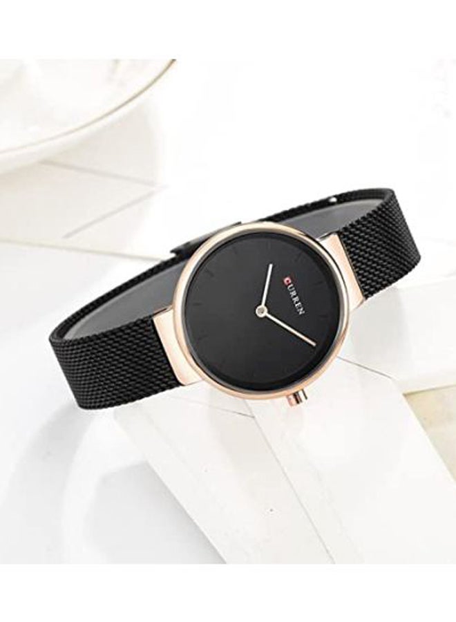 كارين ساعة يد بعقارب مقاومة للماء طراز 9016 - 35 مم - أسود للنساء - Image 3