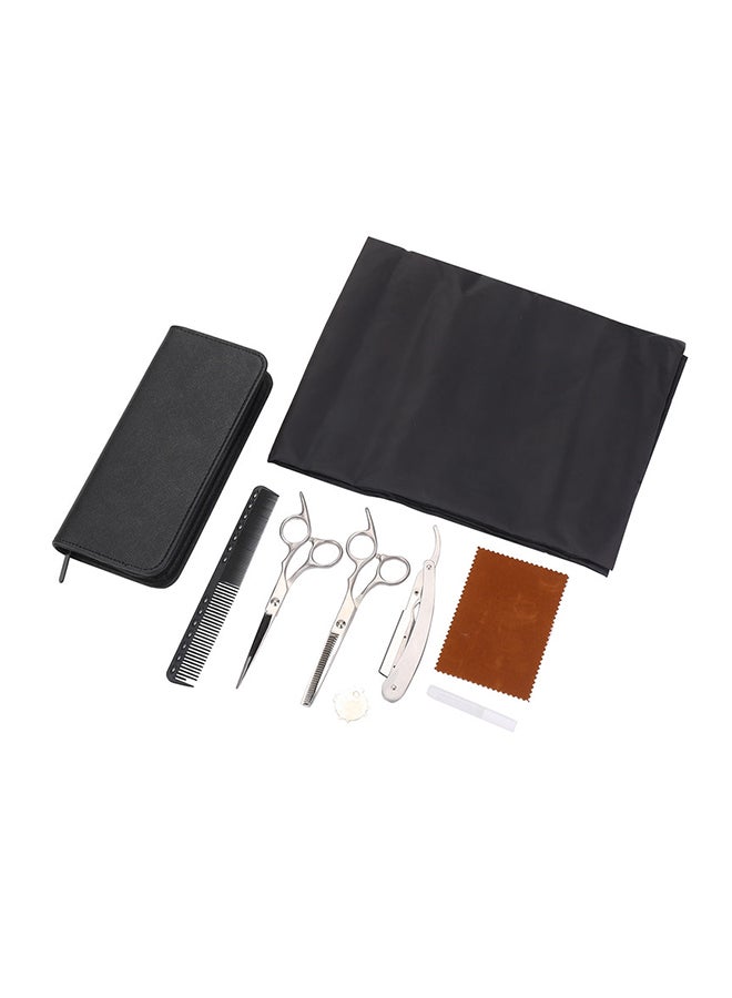 LAWAZIM 7-Piece Professional Scissors Razor Blade Hair Styling Set Black - Image 1