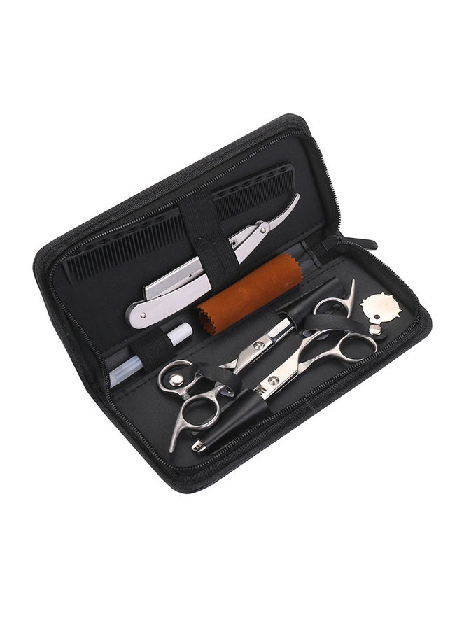 LAWAZIM 7-Piece Professional Scissors Razor Blade Hair Styling Set Black - Image 2