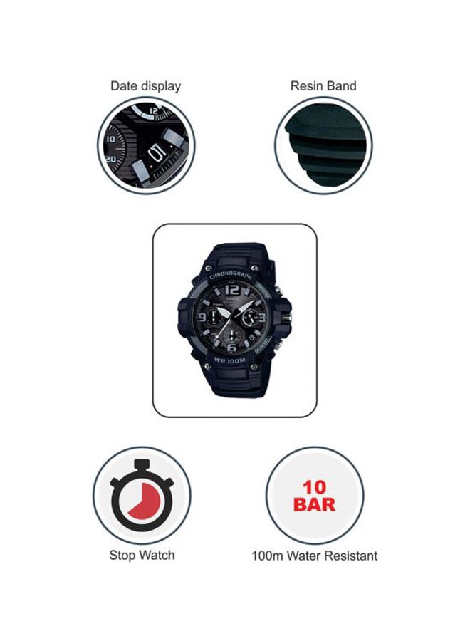 CASIO Men's Youth Water Resistant Chronograph Watch MCW-100H-1A3VDF - 52 mm - Black - Image 5