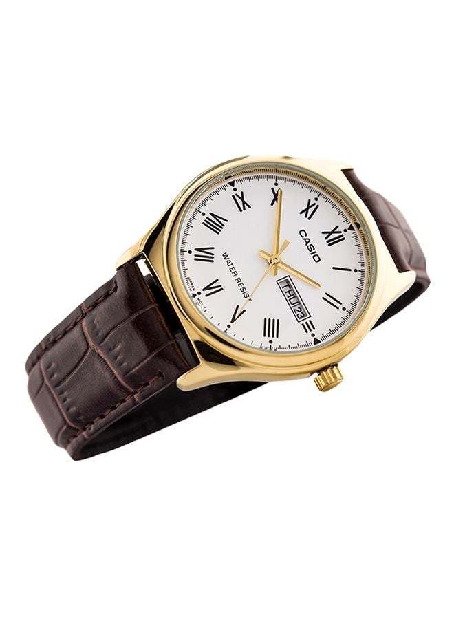 CASIO Men's Leather Analog Watch MTP-V006GL-7B - 38 mm - Brown  - Image 3