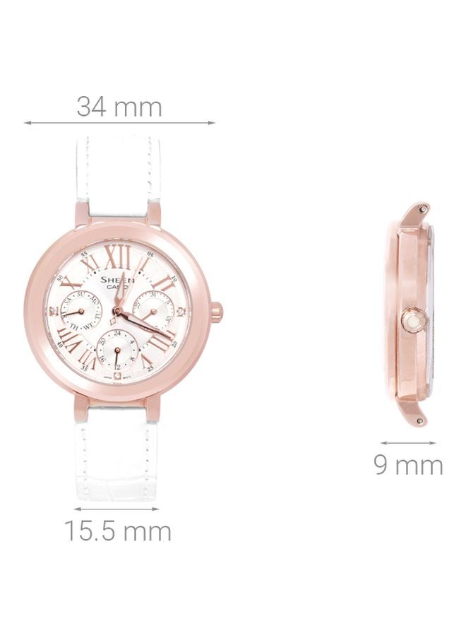 كاسيو ساعة يد شين بعقارب مقاومة للماء طراز SHE-3034GL-7AUDR للنساء - Image 5