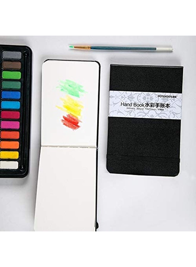 Generic - Watercolor Pad Sketch Stationery Notebook,24 Sheets Multicolour - Image 1