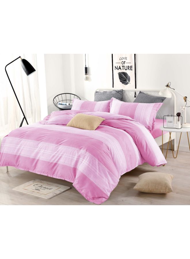 Libai 8-Piece Striped Comforter Set Fabric Pink/Beige King